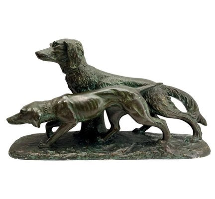 Large Art Deco Figurine of Hunting Dogs by G. Carli, 1935-MJY-1782315