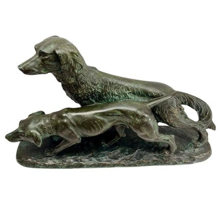 Large Art Deco Figurine of Hunting Dogs by G. Carli, 1935-MJY-1782315