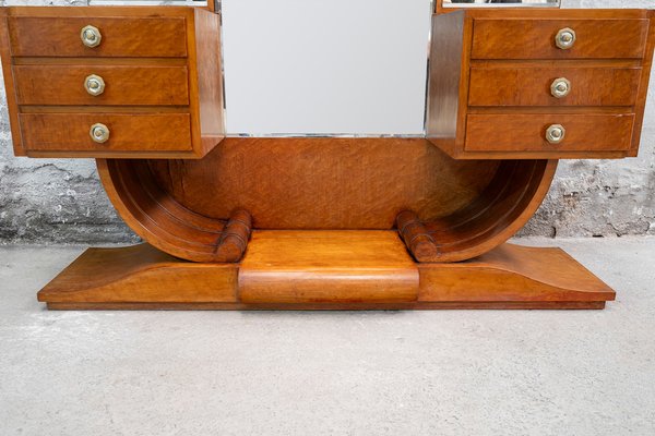 Large Art Deco French Dressing Table in Gilt Birch Root, 1920s-UJE-1705285