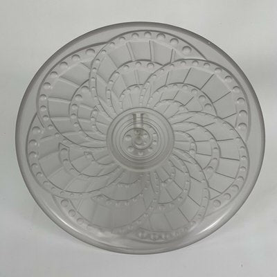 Large Art Deco Frosted Glass Bowl Modele Arc by Jacques Landier, 1930s-XOM-2036026