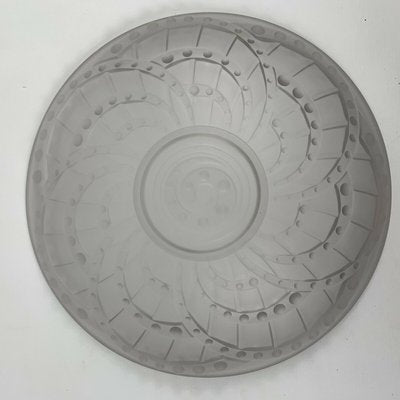 Large Art Deco Frosted Glass Bowl Modele Arc by Jacques Landier, 1930s-XOM-2036026