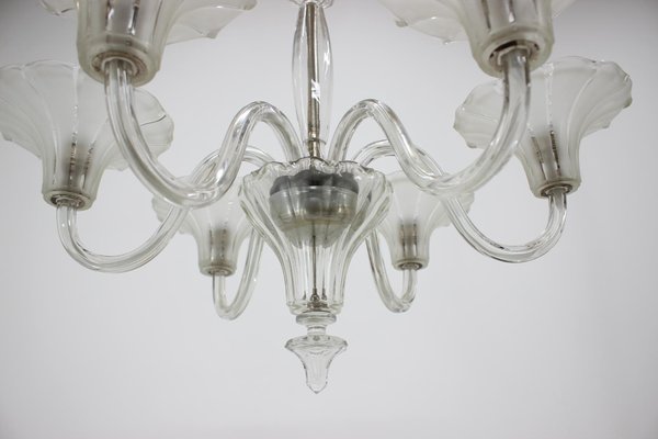 Large Art Deco Glass Chandeliers, 1920s, Set of 2-TZ-777316