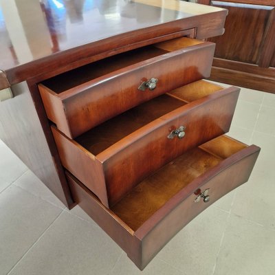 Large Art Deco Mahogany Presidential Desk with Leather Top-ITF-1822003