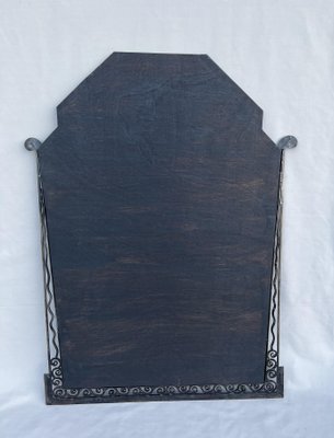 Large Art Deco Mirror in Wrought Iron-AWH-1347686