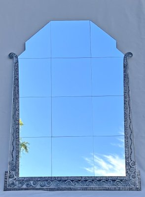 Large Art Deco Mirror in Wrought Iron-AWH-1347686