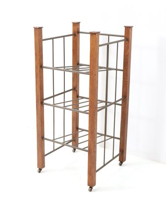 Large Art Deco Modernist Magazine Rack in Oak, 1920s-MY-1444855