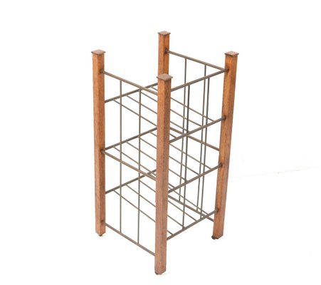 Large Art Deco Modernist Magazine Rack in Oak, 1920s-MY-1444855