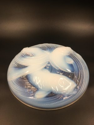 Large Art Deco Opalescent Bowl with Fishes from d'Avesn, France, 1930s-SAK-1802977