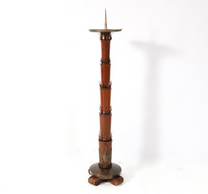 Large Art Deco Padouk Candlestick, 1930s-MY-1718209