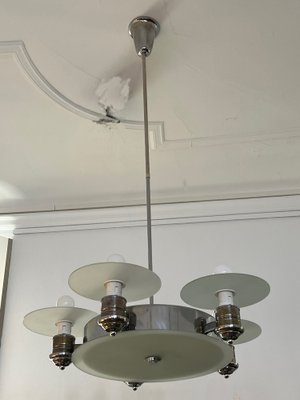 Large Art Deco Pendant Light in Factory Design from Napako, Czechoslovakia, 1930s-LOB-1278081