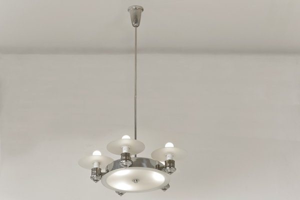 Large Art Deco Pendant Light in Factory Design from Napako, Czechoslovakia, 1930s-LOB-1278081