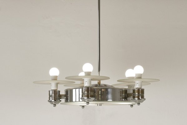 Large Art Deco Pendant Light in Factory Design from Napako, Czechoslovakia, 1930s-LOB-1278081