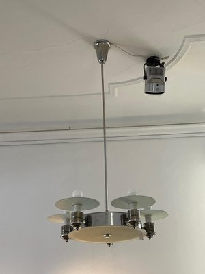 Large Art Deco Pendant Light in Factory Design from Napako, Czechoslovakia, 1930s-LOB-1278081