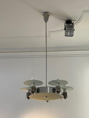 Large Art Deco Pendant Light in Factory Design from Napako, Czechoslovakia, 1930s-LOB-1278081