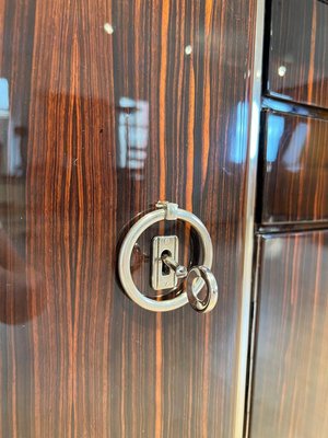 Large Art Deco Sideboard in Macassar Ebony, Maple & Chrome, France, 1930s-NNB-1724398