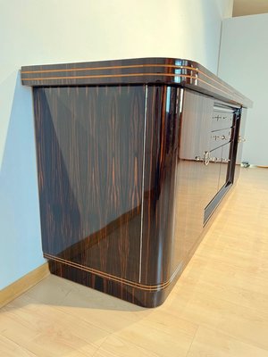 Large Art Deco Sideboard in Macassar Ebony, Maple & Chrome, France, 1930s-NNB-1724398