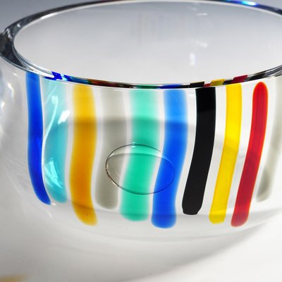 Large Art Glass Color Waterfall Bowl attributed to Ferro & Lazzarini, Murano, 1980s-KJP-1446884