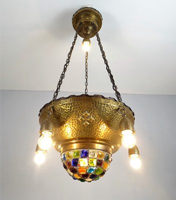 Large Art Nouveau Ceiling Lamp, 1900s-FPY-1395975