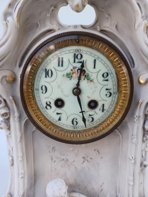 Large Art Nouveau Clock in Porcelain from Royal Dux, 1900s-EHL-1721564