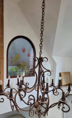 Large Artistically Wrought Iron Chandelier-WQQ-1352973