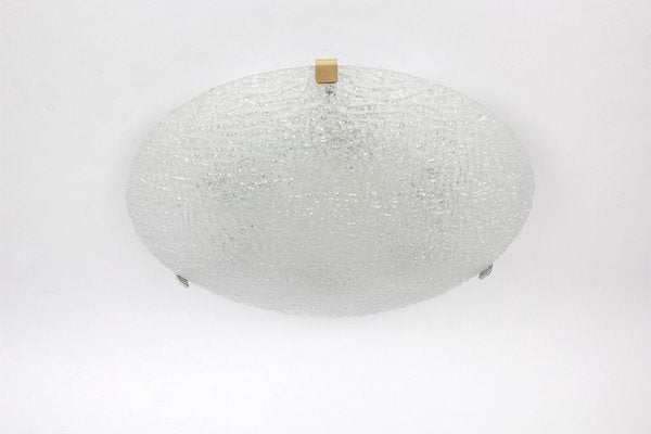 Large Austrian Kalmar Ice Glass Flush Mount, 1960s-UGR-1085488