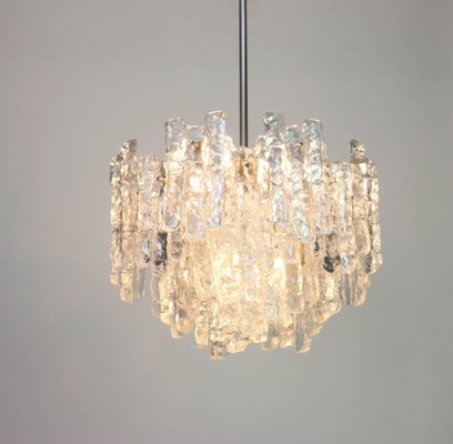 Large Austrian Murano Ice Glass Chandelier by Kalmar, 1960s-UGR-1085597