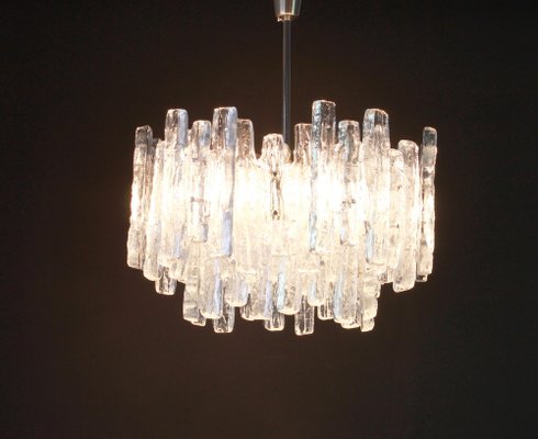 Large Austrian Murano Ice Glass Chandelier from Kalmar, 1960s-UGR-1086238