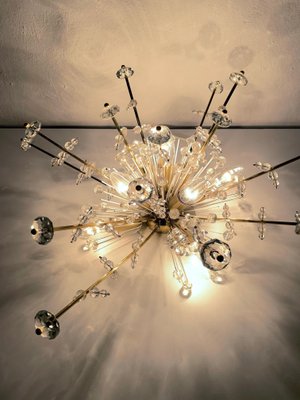 Large Austrian Snowflake Sputnik Flush Mount Lamps by Emil Stejnar for Rupert Nikoll, 1950s, Set of 2-EHE-1420210