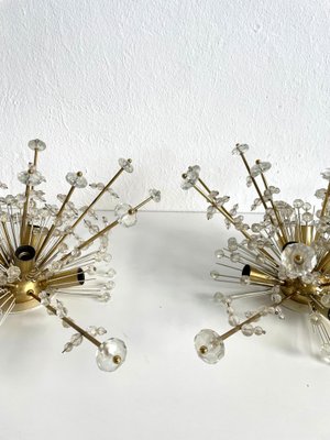 Large Austrian Snowflake Sputnik Flush Mount Lamps by Emil Stejnar for Rupert Nikoll, 1950s, Set of 2-EHE-1420210