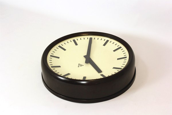 Large Bakelite Railway Clock from Pragotron, 1950s-WVS-1382242