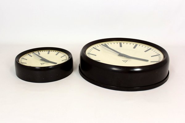 Large Bakelite Railway Clock from Pragotron, 1950s-WVS-1382242