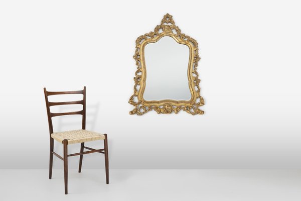 Large Baroque Mirror in Gilded Wood, 1950-YSY-2033782