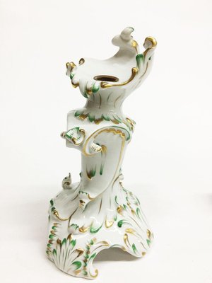 Large Baroque Style Green and Gold Porcelain Candelabra from Herend Hungary-UCH-1224586