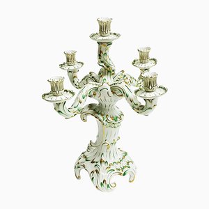 Large Baroque Style Green and Gold Porcelain Candelabra from Herend Hungary-UCH-1224586