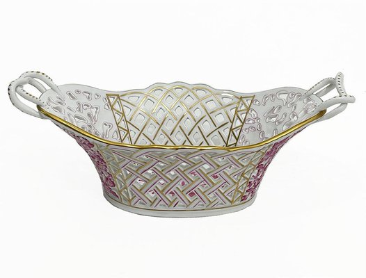 Large Basket with Handles in Porcelain-UCH-1224422