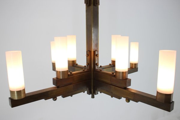 Large Bauhaus Brass Ceiling Lamp, 1930s-TZ-777317