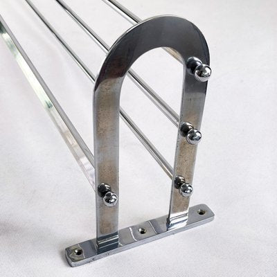 Large Bauhaus or Art Deco Chrome Wall Rack-JUZ-1001364