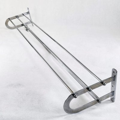 Large Bauhaus or Art Deco Chrome Wall Rack-JUZ-1001364