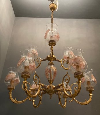 Large Beaded Murano Glass Chandelier from Rosa Perla, 1970s-JJC-862345