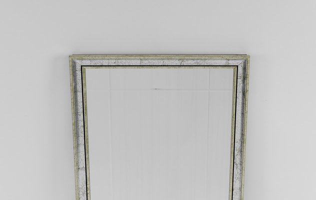 Large Bicolor Brass Wall Mirror, 1980s-KQB-1445291