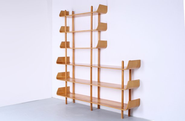 Large Birch Wall Unit by Willem Lutjens for Gouda Den Boer, 1950s-XT-1780794