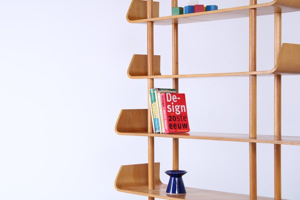 Large Birch Wall Unit by Willem Lutjens for Gouda Den Boer, 1950s-XT-1780794