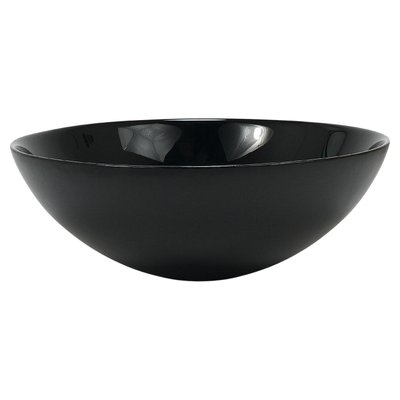 Large Black Centerpiece Glass Bowl from Riedel X Mesa, Italy, 1980s-MWV-2034433