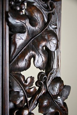 Large Black Forest Hand-Carved Wall Mirror with Grapes and Leaves, Austria, 1919-TQA-1322371