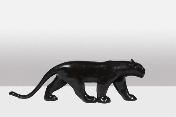 Large Black Panther in Bronze by François Pompon, 2006-CEJ-1770689