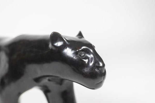 Large Black Panther in Bronze by François Pompon, 2006-CEJ-1770689