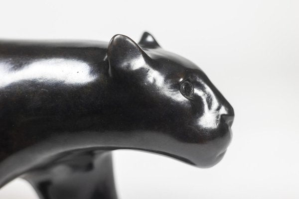 Large Black Panther in Bronze by François Pompon, 2006-CEJ-1770689