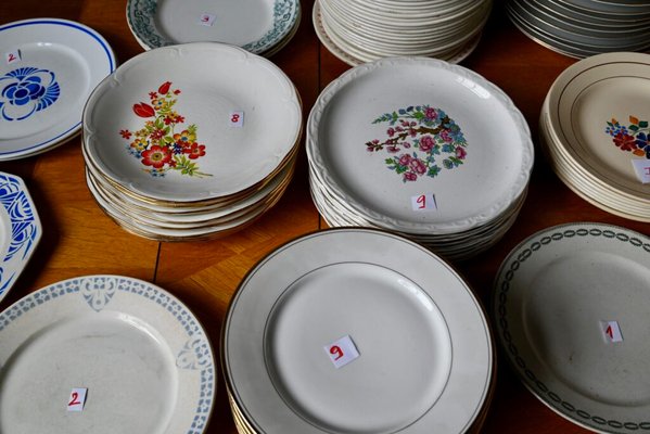 Large Bohemian Mismatched Earthenware and Porcelain Tableware Plates, Set of 115-AIU-2017558