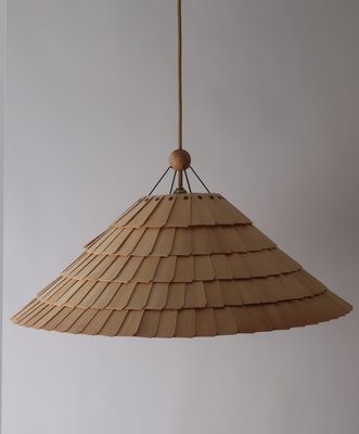 Large Boho Shogun Wood Pendant Folding Lamp by Wilhelm Vest-ESB-1436262