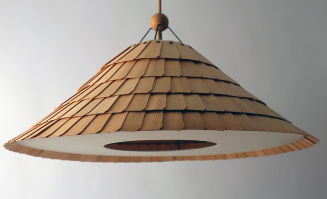 Large Boho Shogun Wood Pendant Folding Lamp by Wilhelm Vest-ESB-1436262